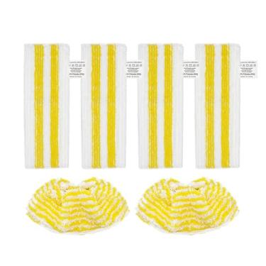 Imagem de HUAYUWA Conjunto de panos de limpeza a vapor de microfibra de substituição adequado para Karcher EasyFix SC3 SC4 SC5 limpador a vapor lavável acessórios de almofada de limpeza (4 panos de vapor + 2