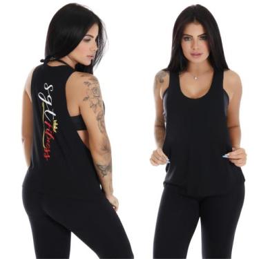 Imagem de Camiseta Regata Cavada Estampada Costas Blusa Feminina 10801 - Sugesti