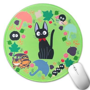 Imagem de Pounchi Lindo tapete de fuligem Sprite 8,6 × 21,7 cm, mouse pad de gato anime com base de borracha antiderrapante e borda costurada para mesa, computadores, laptop, escritório