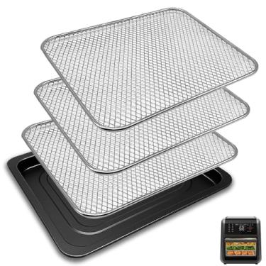 Imagem de GWYSY Frigideira a ar para forno de convecção de bancada digital Chefman 12 litros 6 em 1, bandeja de gotejamento de fritadeira a ar, peças de reposição, placa de grelha, acessórios para bandeja