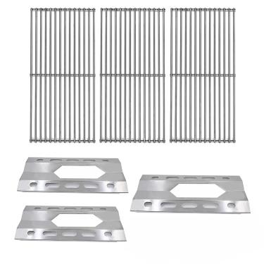 Imagem de Grelha de grelha de 49 cm e peças de substituição de placa térmica de 44 cm para Nexgrill, Brinkmann, Costco Kirkland 720-0108, Nexgrill 720-0011.3 conjuntos de pacotes