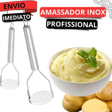 Imagem de Amassador Espremedor De Batatas Inox para Purê e Receitar Para Amassar