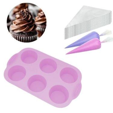 Imagem de Forma Silicone Cupcake Saco/Manga 5 uni Confeitar Descartável Média - 