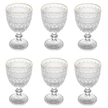 Imagem de Conjunto 6 Taças de Vidro com Fio de Ouro 320 ml Brand Wolff