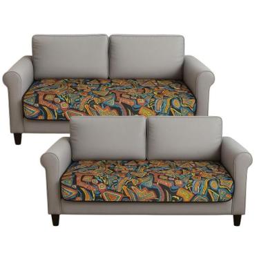 Imagem de Conjunto 2 Capa Protetora Impermeável para Assento Sofás de 2 e 3 Luga