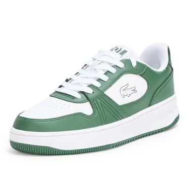 Imagem de Lacoste Tênis infantil unissex L001, Verde escuro e branco, 20