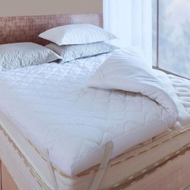 Imagem de Pillow Top King 140x190cm – 100% Fibra Siliconada com Tecido Percal de Algodão | Conforto Luxuoso para Sua Cama (CASAL)