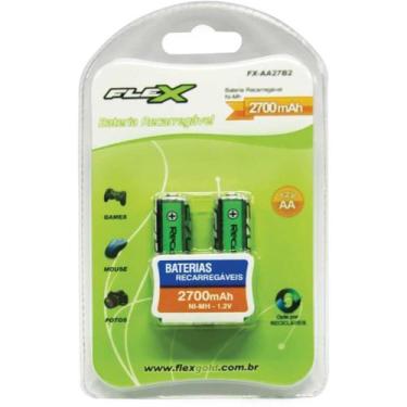 Imagem de Pilha Recarregável Pequena AA 2700MAH 1.2V. com 02 Blister com 02 - FL