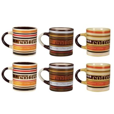 Imagem de Jogo Mini Caneca Cerâmica Caboclo 110ml 6 Unidades - Yazi