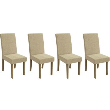 Imagem de Kit 2 Cadeiras de Cozinha 2CAD131FR 4 Un Freijo/Linho Bege Claro A058 - Kappesberg