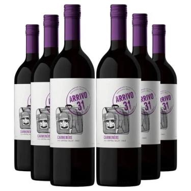 Imagem de KIT 6 Vinho Tinto Chileno ARRIVO 31 Carménère, 750ml