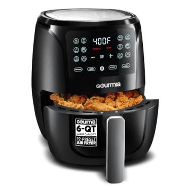 Imagem de Gourmia Air Fryer 6 QT Digital – Cozimento guiado com 12 predefinições de um toque, cesta FryForce 360 Grande XL, tela sensível ao toque, acessórios seguros para lava-louças, cozimento saudável sem