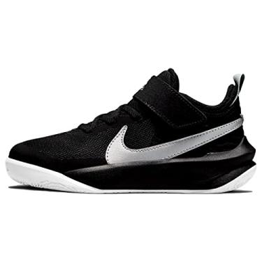 Imagem de NIKE Tênis infantil unissex Team Hustle D 10 Flyease, Preto/prata metálico/Volt/branco, 30 EU