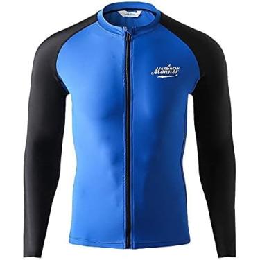 Imagem de Camisas De Natação Masculinas, Upf 50 Camisa De Natação De Manga Comprida De Secagem Rápida, Camisas De Surf Aquático Uvspf, Black, L