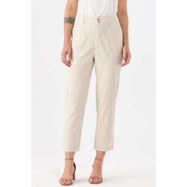 Imagem de Calça PKS Alfaiataria Reta Linho Natural-Feminino