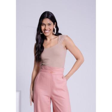 Imagem de BLUSA CROPPED MALHA CANELADA SEM MANGAS-Feminino