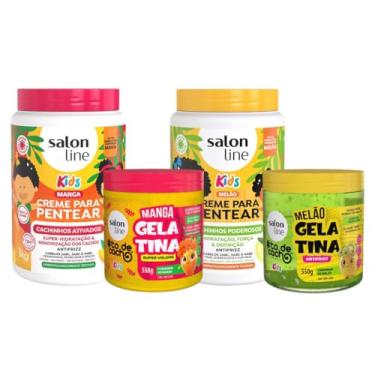 Imagem de Kit Kids de Manga e Melão com 2 Cremes de Pentear + 2 Gelatinas Salon Line