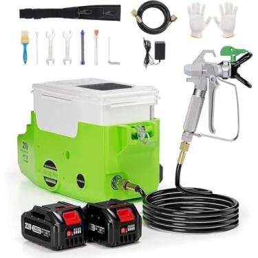 Imagem de Mochila Portátil Airless Pulverizador De Tinta, 2x5000mah Lithium Bateria Máquina De Pulverização De Tinta De Alta Pressão 1.7l Ferramenta De Pulverização De Parede De Pintura Sem Fio, Pist