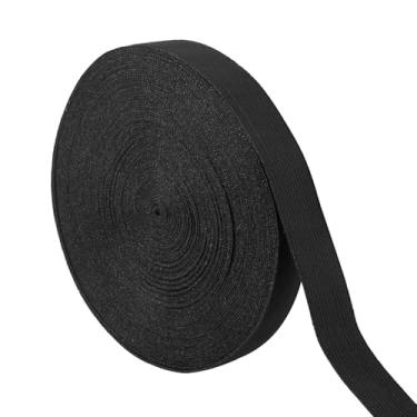 Imagem de Faixa elástica de 2,5 cm para costura de 16 metros, cintura elástica dupla face preta de 2,5 cm para saias de costura