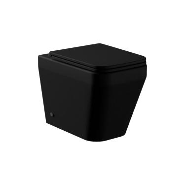 Imagem de Vaso Sanitário Convencional e Assento Soft Close Catena Acqua Casa Preto Matte