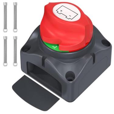 Imagem de Interruptor mestre de corte de energia da bateria de 12-48 V isolador de desconexão para caminhões marítimos, barcos, caminhões, carros, vans, iates, trailers, viagens, quadriciclos, UTV (ligado