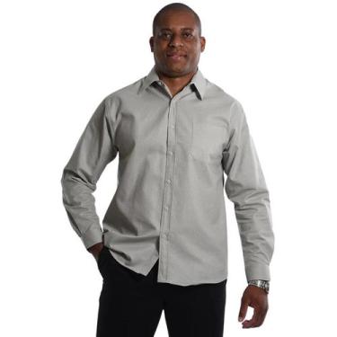 Imagem de Camisa Social Unioffice Manga Longa Cinza Casual Trabalho - Fardas Uni