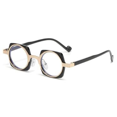 Imagem de Óculos de sol da moda femininos retrô, cor de doce, transparente, lente anti-luz azul, masculino, armação, dourado, preto, transparente, A