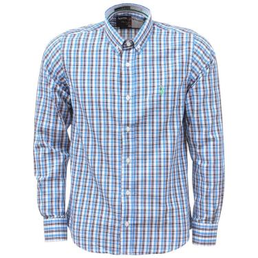 Imagem de Camisa Xadrez Masculina Manga Longa Azul Austin Western 38372