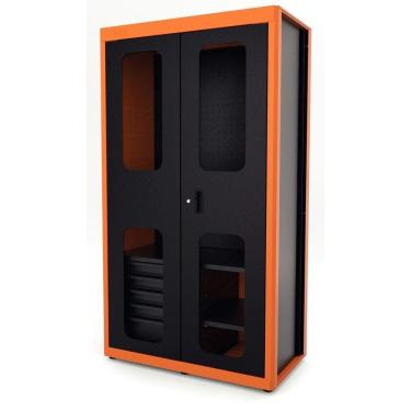 Imagem de Armário Para Ferramentas 2 Portas Com Visores E 5 Gavetas Tramontina Pro Laranja Tramontina