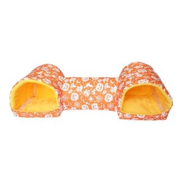 Imagem de Whtkoph Cama de Túnel para Hamster, Habitat de Tubo, Brinquedo de Brincar Espaçoso, Esconderijo, Porquinhos-da-índia, Brinquedo de Túnel para Coelhos a, Abóbora