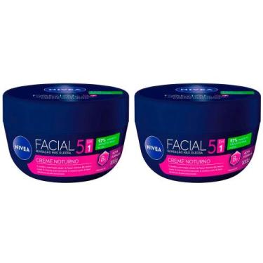 Imagem de NIVEA Kit com 2 Unidades  Creme Hidratante Facial Noturno 100g, Kit