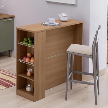 Imagem de Bancada Ilha Para Cozinha Telasul 120 Cm Freijo Com Fruteira