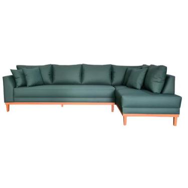 Imagem de Sofá Canto Pierri 300x160cm Lado Direito Base Madeira Tecido Acquabloc