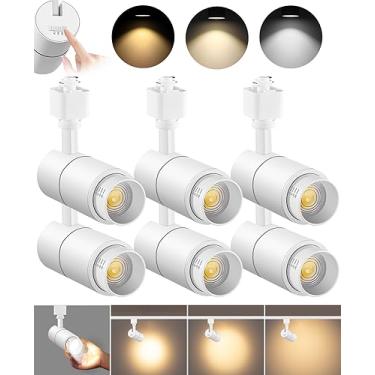Imagem de VANoopee Cabeças de iluminação de pista LED com zoom de 3 cores 10W tipo H Cabeças de luz de trilho reguláveis luminárias refletores de teto arte de destaque, 3000K 4000K 5000K ajustável, CRI90+ 15°