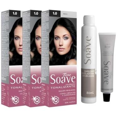 Imagem de Coloração Capilar Tonalizante Sem Amônia Tono Soave Capelli 3 Und (1.0 Preto)