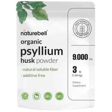 Imagem de Casca de psyllium em pó NatureBell Organic 1,36 kg 9.000 mg/porção
