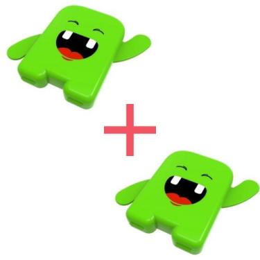 Imagem de Kit Duas Caixinhas Porta Dente De Leite Estojo Angie Verde e Rosa