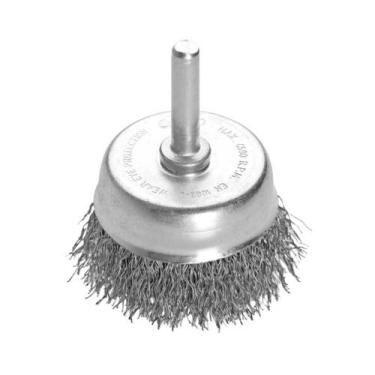 Imagem de Escova de Aço Ondulado 50mm Tipo Copo Com Haste 1/4" - Pequi