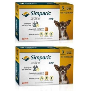 Imagem de Combo 2 Unidades Simparic 1,3 A 2,5 Kg 5 Mg Cx 3 Comp - Zoetis