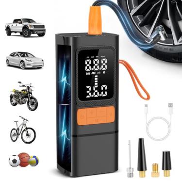 Imagem de Compressor de ar portátil para inflador de pneu-150PSI e bomba de ar portátil de 10.000 mAh, visor LCD de pressão precisa, inflação rápida de 4x para carros, caminhonete, bicicletas e pneus de