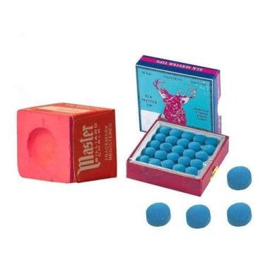 Imagem de 1 Giz Vermelho Master + 4 Sola Master Taco Sinuca Original - Tacolândi