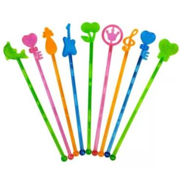 Imagem de Kit Mexedor De Drink Formatos E Cores Diversos 12 Un Sortido - ART LIL