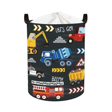 Imagem de Clastyle City Car Cesto de lavanderia para bebê, cesta de armazenamento infantil, caixa de presente de brinquedo, organizador de roupas dobrável, cesto de berçário para quarto, caminhão de bombeiros