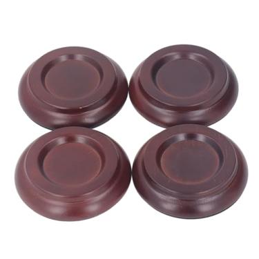 Imagem de WALFRONT 4pcs Beechwood Piano Caster Copo Protetor de Piso Não Deslizante para Cadeira de Canteiros de Camas de Pernas de Piano Com Almofadas Universais Eva -se para Absorção de Choque (Marrom)