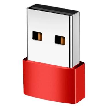 Imagem de Adaptador USB A Macho x Tipo C Fêmea - OTG Vermelho