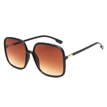 Imagem de Óculos de sol vintage clássicos femininos, armação de plástico, lentes transparentes, cinza e rosa, preto e marrom, 140 mm