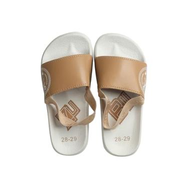 Imagem de Zubii Chinelos infantis de piscina, escorregadores à prova d'água, para beira da piscina, praia, passeios de barco, irrigadores, sedas que permanecem na água, Bronzeado, 7-9 Little Kid