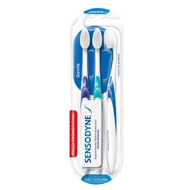 Imagem de Kit Escova Dental Sensodyne Gentle 3 Unidades