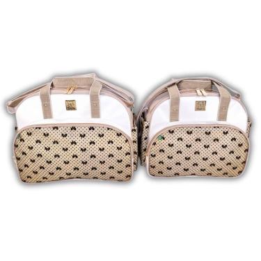 Imagem de Conjunto Bolsas Maternidade Bebe Menina Menino Flocada