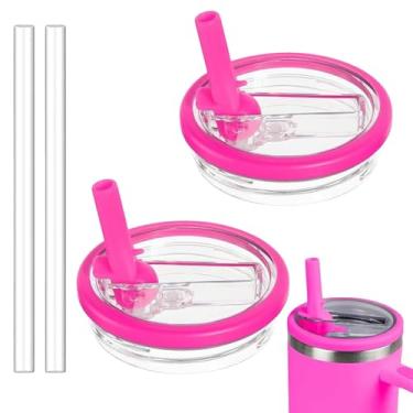 Imagem de Tianhengyi Substituição de tampa de copo de 850 g compatível com Stanley Quencher, ameixa, 2 peças